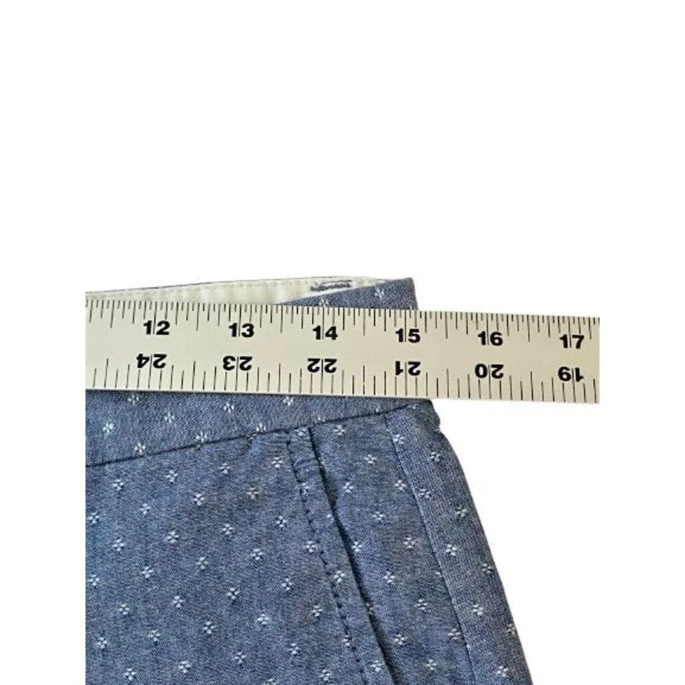 Old Navy Womens Shorts Core Slim Size 28 Chambray Check 4-Pocket